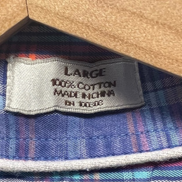 Peter Millar Plaid Button Up Shirt Mens Size Large Blue Pink Pocket - Picture 6 of 11